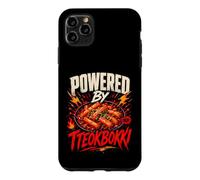 Custodia per iPhone 11 Pro Max Powered By Tteokbokki Funny Korean Food Saying Humor Joke G