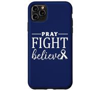 Custodia per iPhone 11 Pro Max Pregare Lotta Credere Colorettale Cancro Consapevolezza Cristiana