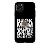 Custodia per iPhone 11 Pro Max Prenota Mom Cat Lover Just Me My Book And My Cat