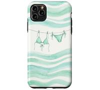 Custodia per iPhone 11 Pro Max Preppy bikini estate costiera cowgirl pastello azzurro chic