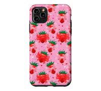 Custodia per iPhone 11 Pro Max Preppy Spring Coquette Fragola Archi Modello San Valentino