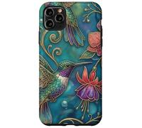 Custodia per iPhone 11 Pro Max Pretty Hummingbird Bird Floral Ornate Art