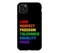 Custodia per iPhone 11 Pro Max Pride Love Equality Rainbow LGBTQ Parole colorate