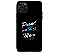 Custodia per iPhone 11 Pro Max Proud To Be His Mom Transgender Pride Flag Trans Figlo