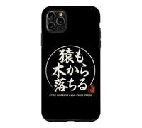 Custodia per iPhone 11 Pro Max Proverbio giapponese Anche le scimmie cadono dagli alberi Giappone Kanji