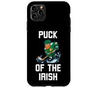Custodia per iPhone 11 Pro Max Puck of the Irish Leprechaun Hockey St Patricks Day Divertente