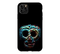 Custodia per iPhone 11 Pro Max Quetzalcoatl Maschera Azteca Mosaico Turchese