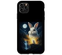 Custodia per iPhone 11 Pro Max Rabbit Howling to The Moon Vintage Funny Rabbit