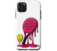 Custodia per iPhone 11 Pro Max Racchetta da padel gocciolante palla rosa Street Art Graffiti Style