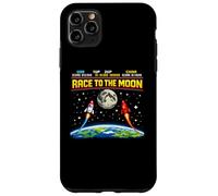 Custodia per iPhone 11 Pro Max Race To The Moon Retro Arcade Space USA vs Cina