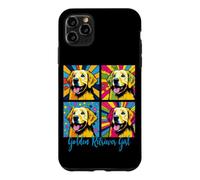 Custodia per iPhone 11 Pro Max Ragazza Golden Retriever in stile pop art