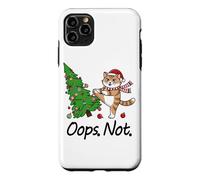 Custodia per iPhone 11 Pro Max Ragdoll Cat Kicking Albero di Natale Divertente Oops Not Cat Lady