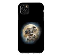 Custodia per iPhone 11 Pro Max Ragni saltatori Gold Moon Kawaii Chibi Ragni aerografo