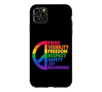 Custodia per iPhone 11 Pro Max Rainbow Peace Pride Visibilità Libertà Rispetto