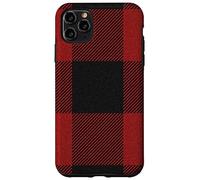 Custodia per iPhone 11 Pro Max Red Buffalo Design Christmas Decor Plaid Pattern