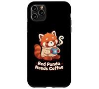 Custodia per iPhone 11 Pro Max Red panda needs Coffee Red Panda Girls Kids