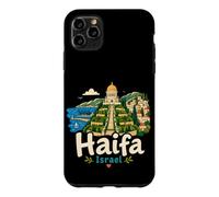Custodia per iPhone 11 Pro Max Regalo disegnato a mano di Haifa Israele Viaggio Souvenir Landmark