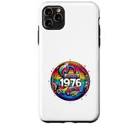 Custodia per iPhone 11 Pro Max Regalo per 50° compleanno 1976 Disco Peace Vintage Love Retro Funk