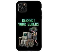 Custodia per iPhone 11 Pro Max Respect Your Elders Retro Computer Gamer Boy Funny VR Gaming