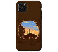 Custodia per iPhone 11 Pro Max Resurrection Sunday Cross of Jesus Christ Empty Tomb Faith