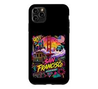Custodia per iPhone 11 Pro Max Retro 90s San Francisco California Skyline City By The Bay