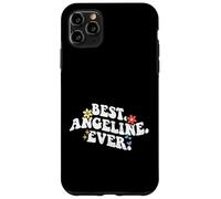 Custodia per iPhone 11 Pro Max Retro Groovy Best ANGELINE Ever Nome Festa della mamma Ragazza