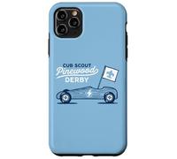 Custodia per iPhone 11 Pro Max Retro Pinewood Derby Cub Scouts Racer Race Car Logo