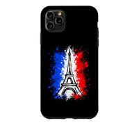 Custodia per iPhone 11 Pro Max Retro Silhouette Eiffel Tower Paris France Travel Souvenir