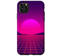 Custodia per iPhone 11 Pro Max Retro Sunset Horizon Minimal Synthwave Paesaggio