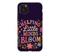 Custodia per iPhone 11 Pro Max Retro Teacher Helping Little Minds Bloom Floral Citazione