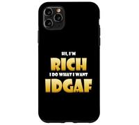 Custodia per iPhone 11 Pro Max Rich Costume IDGAF Meme Personalized Wealthy Person Success