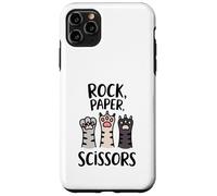 Custodia per iPhone 11 Pro Max roccia, carta, forbici, gatto, zampe, illustrazione