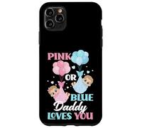 Custodia per iPhone 11 Pro Max Rosa o Blu Daddy Loves You Gender Reveal Party