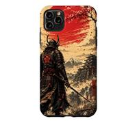 Custodia per iPhone 11 Pro Max Samurai all'alba sotto il sole cremisi