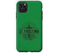 Custodia per iPhone 11 Pro Max Santa Faustina Prega Per Noi Croce Cattolica