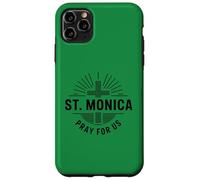 Custodia per iPhone 11 Pro Max Santa Monica Prega per noi Patrona Santa Cattolica Croce