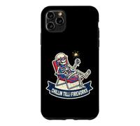 Custodia per iPhone 11 Pro Max Scheletro Chillin Till The Fireworks Funny 4th of Lazy Luglio