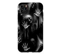 Custodia per iPhone 11 Pro Max Scheletro urlante gotico horror punk Hallowen teschi neri