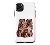 Custodia per iPhone 11 Pro Max Schizzo e disegno della famiglia di cuccioli di Chow Chow.