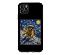 Custodia per iPhone 11 Pro Max Sci Golden Retriever Art Sciatore Cane su Ski Hill