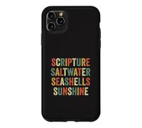 Custodia per iPhone 11 Pro Max Scripture Acqua salata Conchiglie Sole Viaggio Cristiano Fede