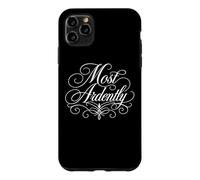 Custodia per iPhone 11 Pro Max Scritta bianca decorata con scritta "Most Ardently Jane Austen"