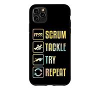 Custodia per iPhone 11 Pro Max Scrum Tackle Prova a ripetere una semplice grafica di rugby