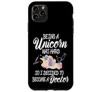 Custodia per iPhone 11 Pro Max Scuola di medicina Essere un unicorno è difficile, quindi sono diventato un dottore