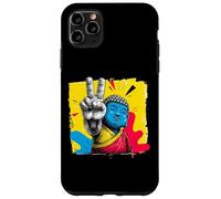 Custodia per iPhone 11 Pro Max Segno della pace Buddha sorridente Pop Art Zen Graphic Spiritual