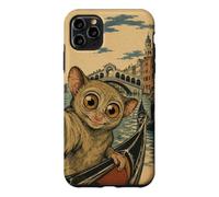 Custodia per iPhone 11 Pro Max Selfie di Tarsier sui Canali di Venezia Sumi-e Giapponese