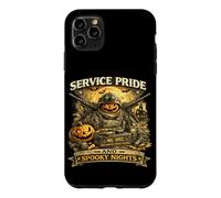 Custodia per iPhone 11 Pro Max Service Pride Spooky Nights, veterani militari, Halloween