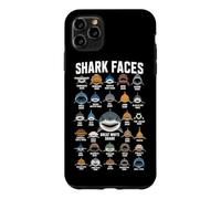 Custodia per iPhone 11 Pro Max Shark Faces Ocean Shark Amante Marine Tipi di squalo Divertente