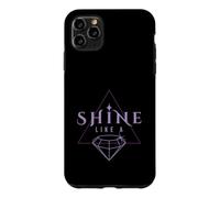 Custodia per iPhone 11 Pro Max Shine Like A Diamond Viola Motivazione Energia Positiva