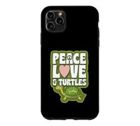 Custodia per iPhone 11 Pro Max Simbolo di pace amore e tartarughe cuore pace